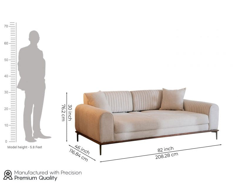 Lorenz 3-Seater Lounger Sofa with Tilt Headrest – Cotton Jade Ivory Pakistan