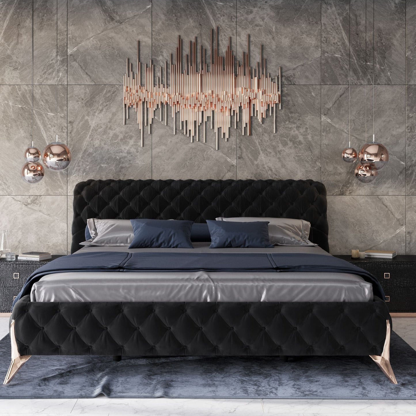 Modrest Legend Modern Velvet Bed