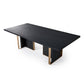 Modrest Tasha Dining Table — Black Ash & Brushed Gold