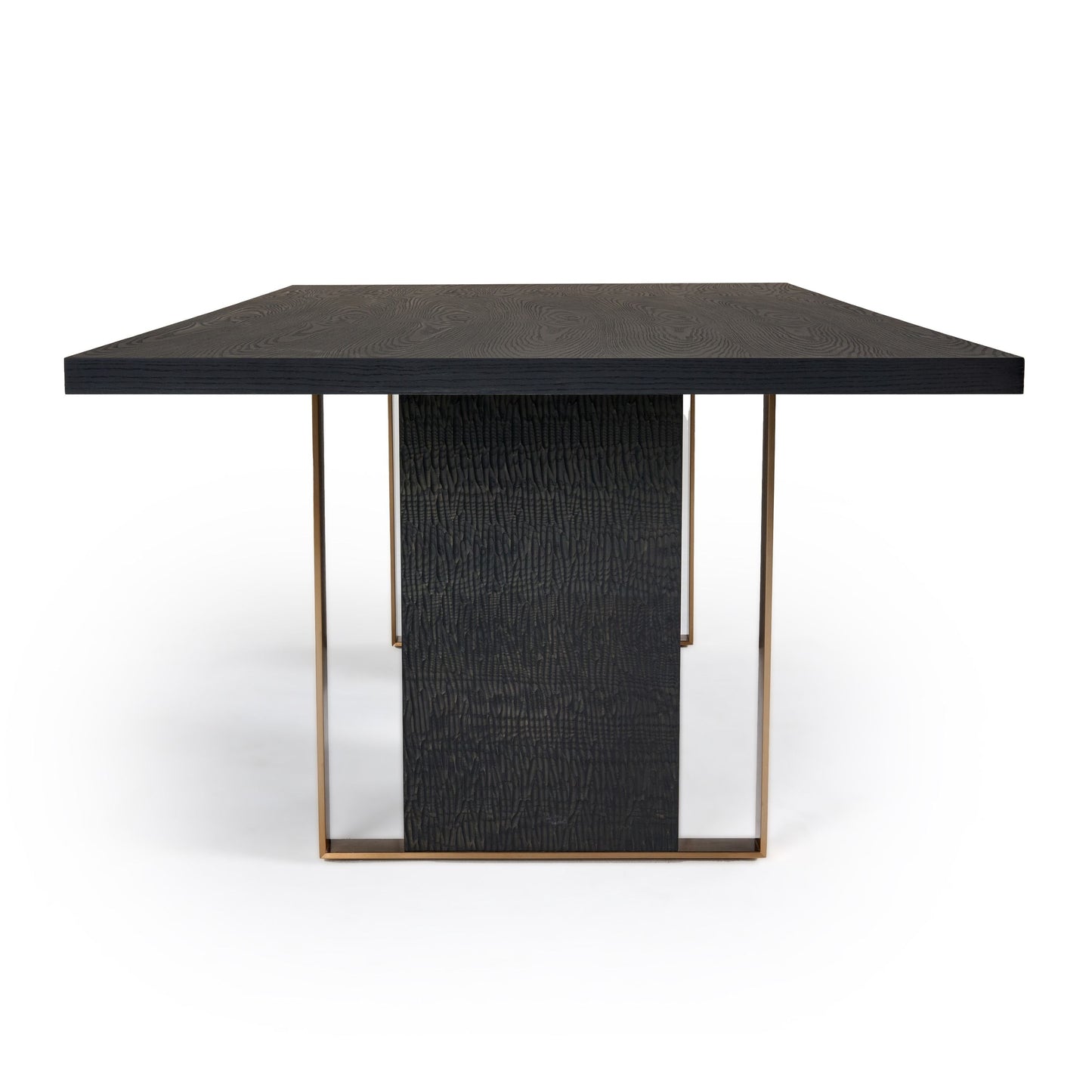 Modrest Tasha Dining Table — Black Ash & Brushed Gold