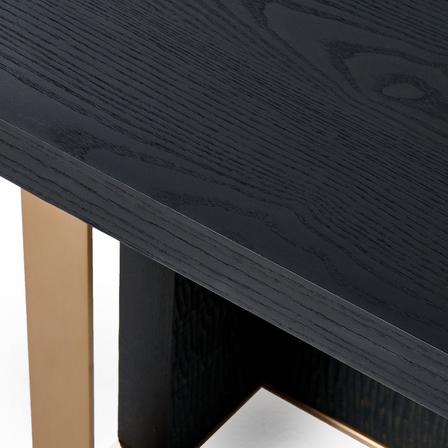 Modrest Tasha Dining Table — Black Ash & Brushed Gold