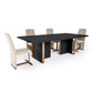 Modrest Tasha Dining Table — Black Ash & Brushed Gold