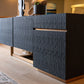 Modrest Tasha Buffet — Black Ash + Brushed Gold Sideboard