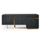Modrest Tasha Buffet — Black Ash + Brushed Gold Sideboard
