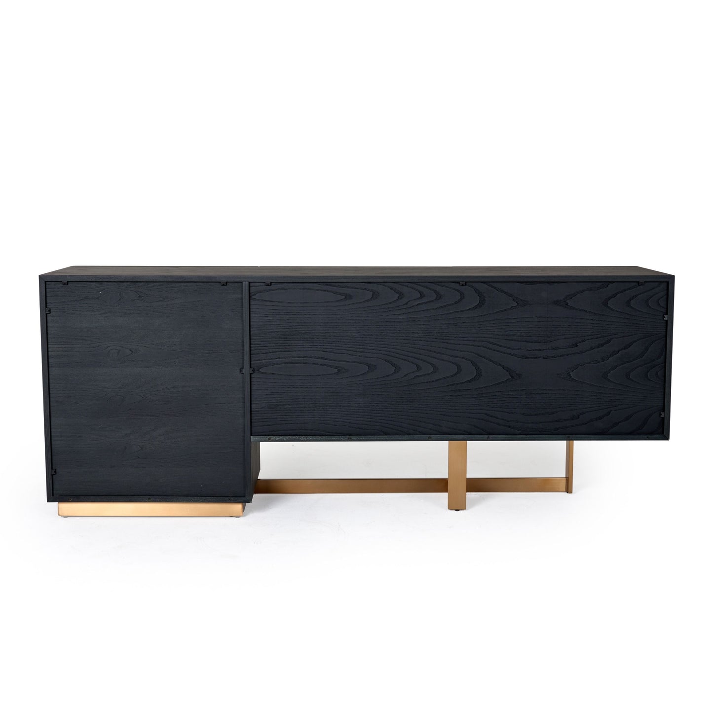 Modrest Tasha Buffet — Black Ash + Brushed Gold Sideboard