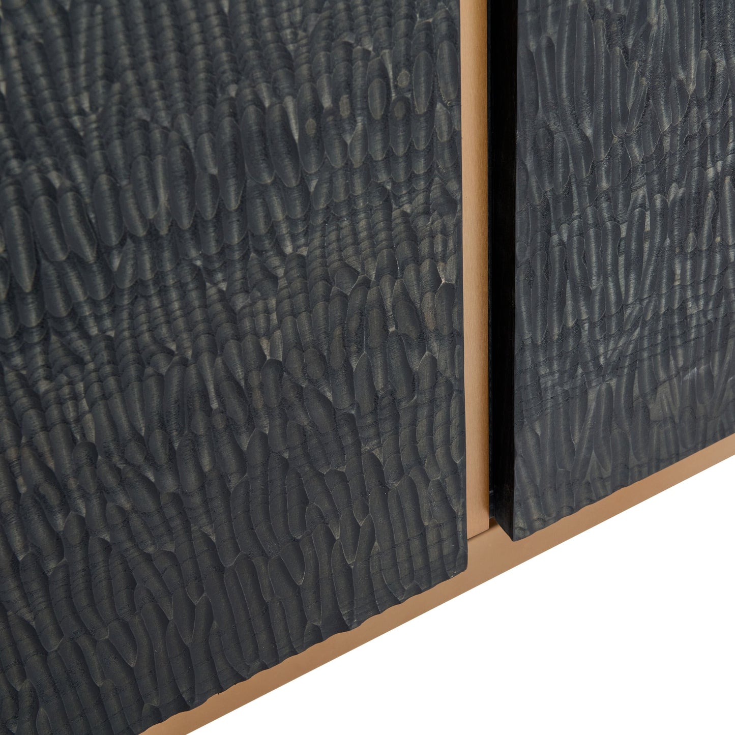 Modrest Tasha Buffet — Black Ash + Brushed Gold Sideboard