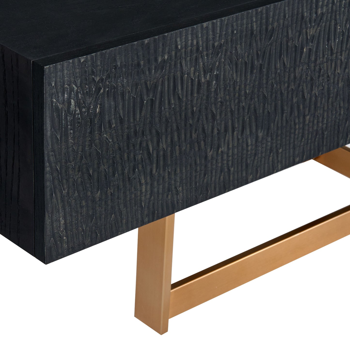 Modrest Tasha Dining Table — Black Ash & Brushed Gold
