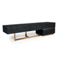 Modrest  TV Stand — Black Ash + Brushed Gold Console