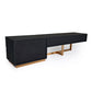 Modrest  TV Stand — Black Ash + Brushed Gold Console