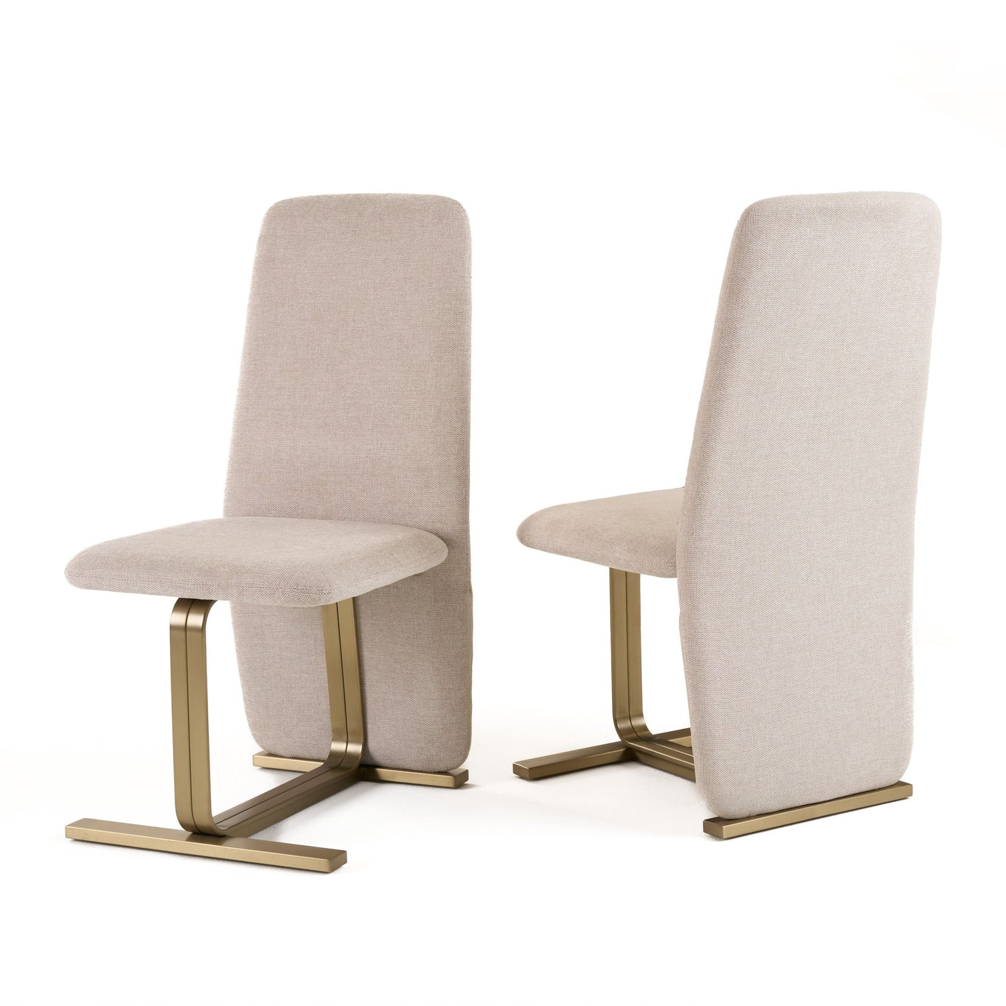 Modrest Tasha Beige Linen Dining Chairs – Set of 6