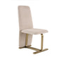 Modrest Tasha Beige Linen Dining Chairs – Set of 6