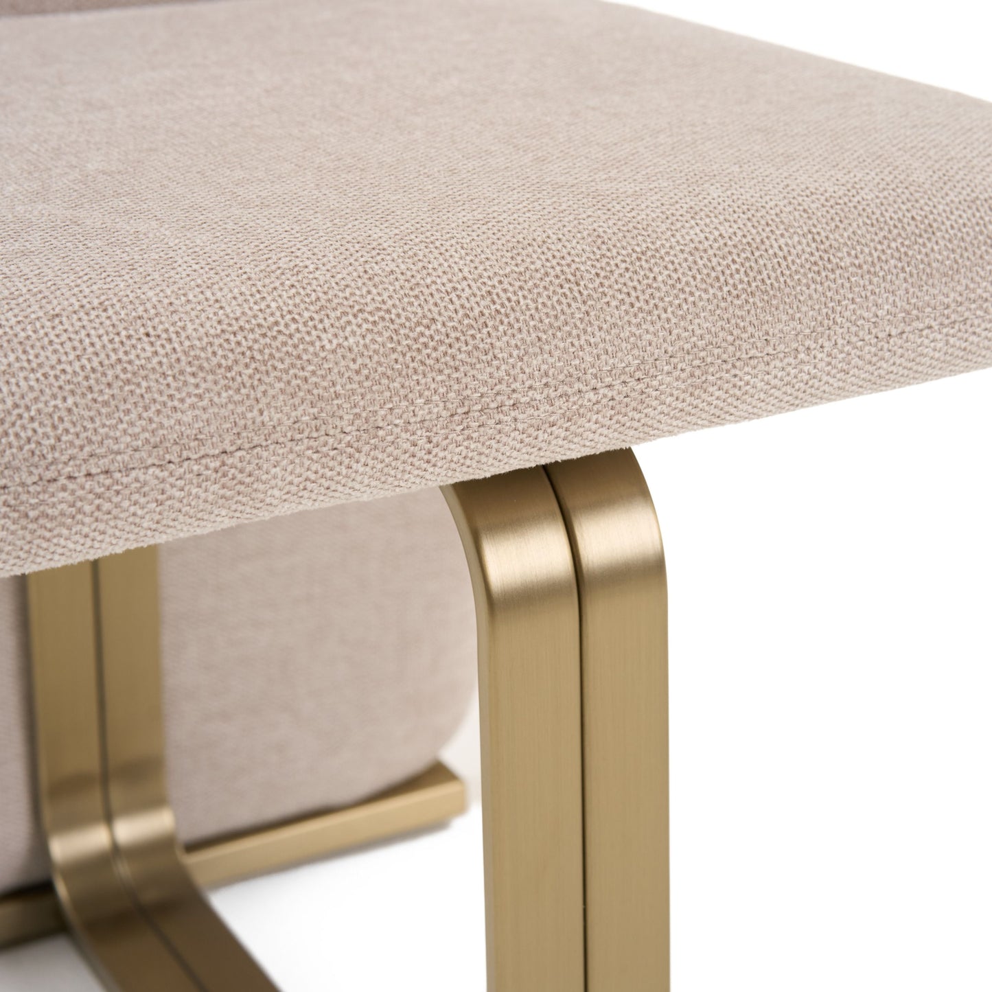 Modrest Tasha Beige Linen Dining Chairs – Set of 6