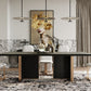 Modrest Tasha Dining Table — Black Ash & Brushed Gold