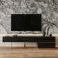 Modrest  TV Stand — Black Ash + Brushed Gold Console