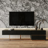 Modrest  TV Stand — Black Ash + Brushed Gold Console