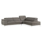 Viola Italian Contemporary Grey Leather Sectional Sofa