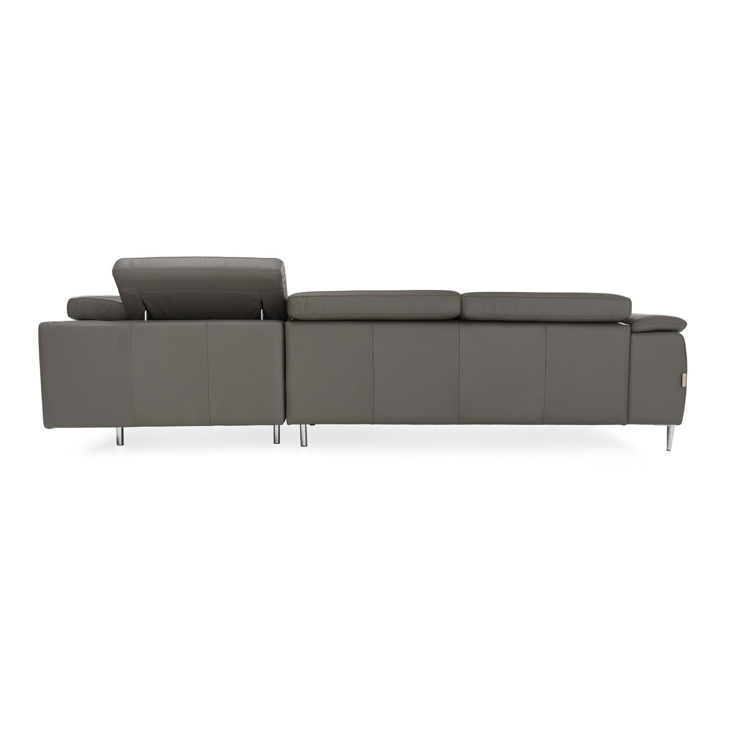 Viola Italian Contemporary Grey Leather Sectional Sofa