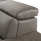 Viola Italian Contemporary Grey Leather Sectional Sofa