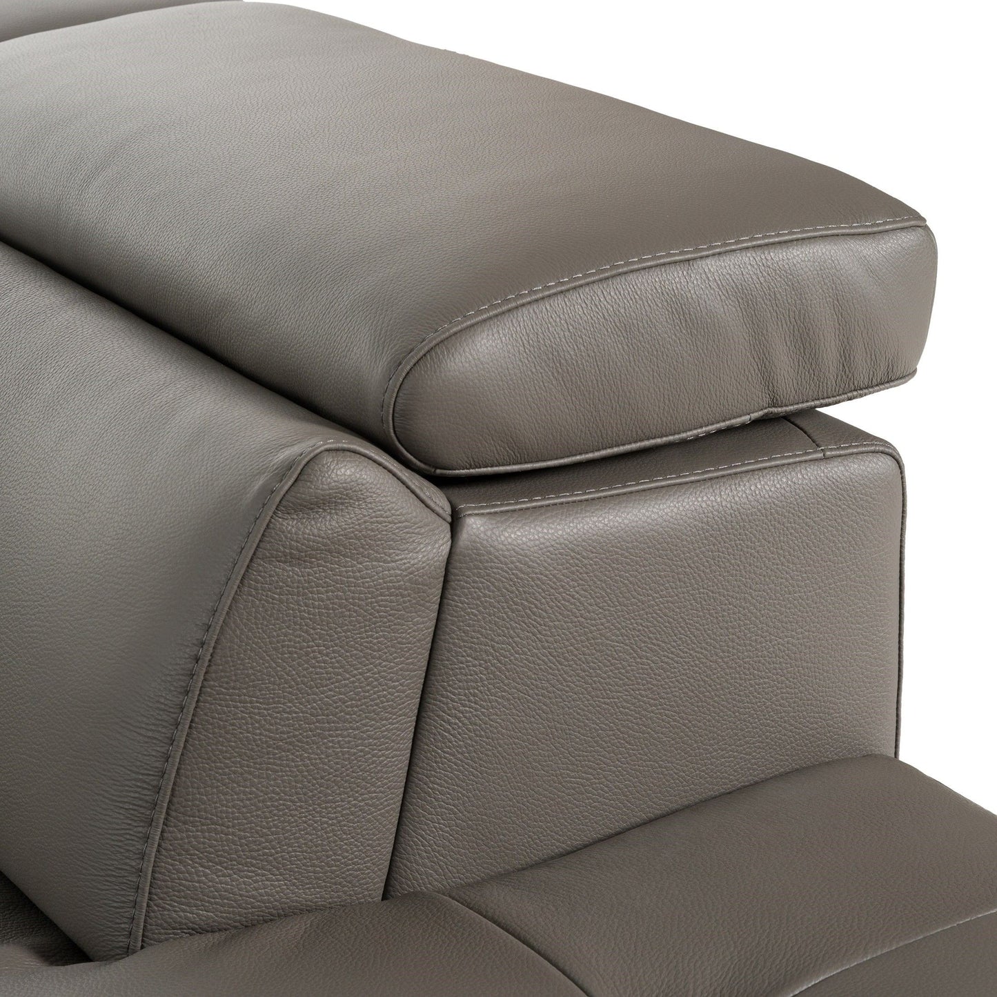 Viola Italian Contemporary Grey Leather Sectional Sofa