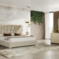 Modern Beige Velvet & Gold Bed With All Sets