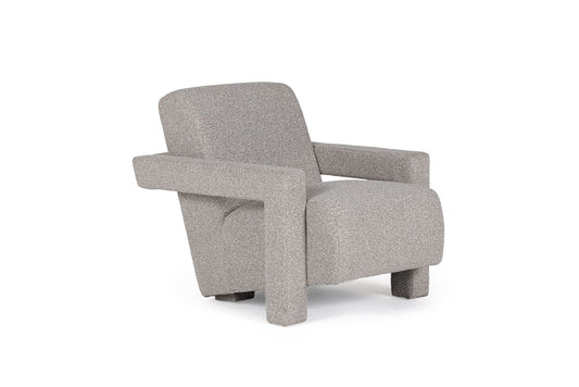 Modrest Wylie Accent Chair – Light Grey-Beige Fabric
