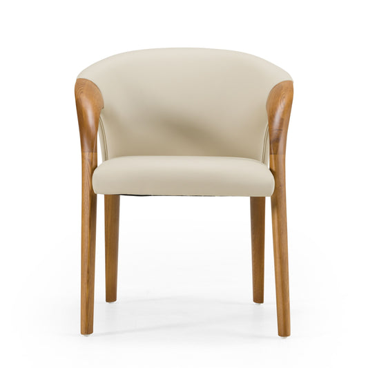 Grey Vegan Leather Dining Chair